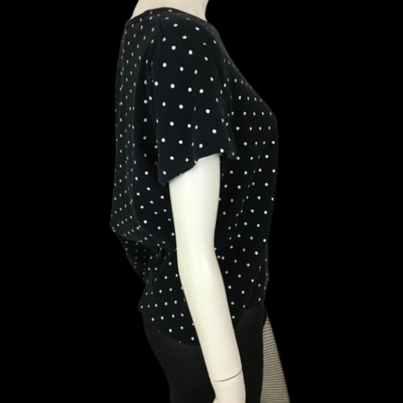Top Black with White Polka Dots Short Sleeves SKU 000209 Topshop Handbag - Picture 2 of 4